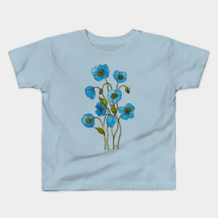 Himalayan Poppies Watercolour Kids T-Shirt